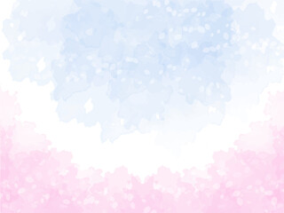 春の桜と花びらと青空イメージのテクスチャー背景素材。桜並木のイメージ。うっすら。ほんのり。ふんわり