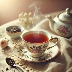 Fototapeta premium Aromatic Tea in Soft Morning Light 