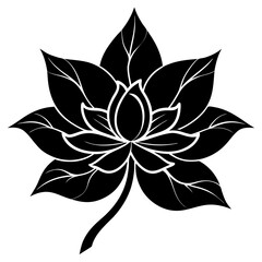 Cambodia flower silhouette vector illustration