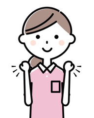 介護スタッフ　へルパー　ガッツポーズ