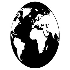 Easter Egg with a world map design silhouette vector illustration 