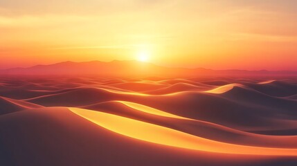 Desert Sunset Landscape.