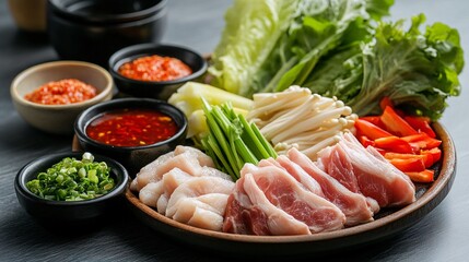 Cozy korean bbq feast culinary delights in home kitchen food photography