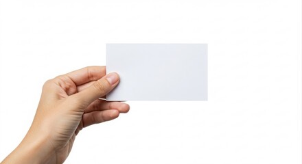Obraz premium Hand holding blank white paper.