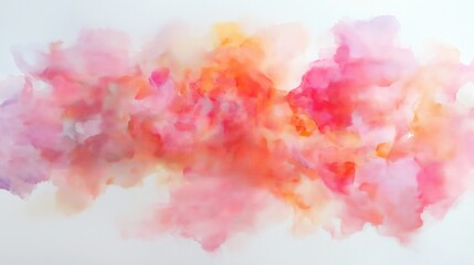 Fototapeta premium an abstract watercolor painting in shades of pink and orange. This colorful artwork evokes feelings of beauty and creativity