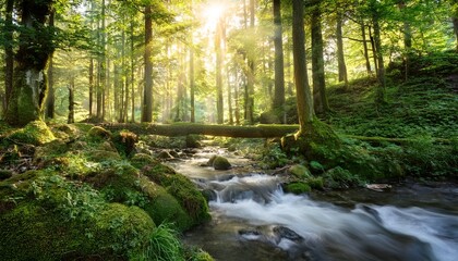 Obraz premium stream in the forest