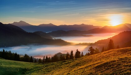 sunrise in the mountains