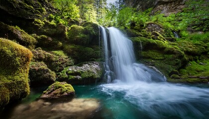 Naklejka premium waterfall in the forest