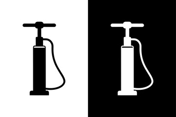 High-Resolution Air Pump Vector Black & White Silhouette Design.