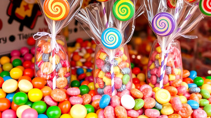Sweet colorful candies in the market
