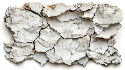 Fototapeta premium textured wall surface with cracked and peeling white paint, showcasing weathered and aged appearance, perfect for backgrounds or artistic projects