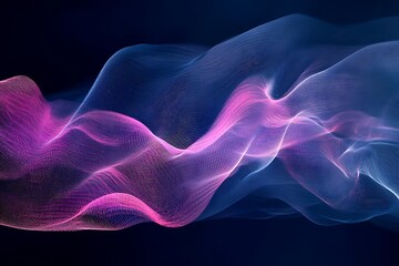 Obraz premium Abstract AI Brainwaves with Neural Patterns Moving