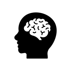 human brain vector icon . head . face profile . ai . artificial intelligence . isolated on transparent 