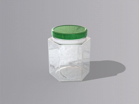 3D Glass jar mockup
