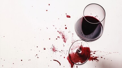 Fototapeta premium Wine stain. Isolated on white. Vector illustration.