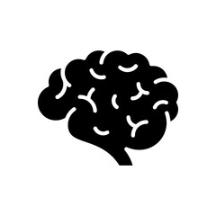 Brain or mind side view flat vector icon for medical apps and websites
