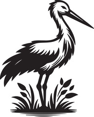 vector illustration of a stork