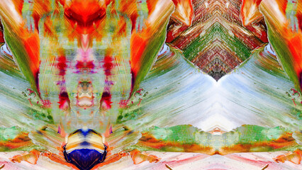 Fototapeta premium Abstract art background . Hand painting artwork on canvas .