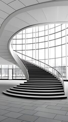 Fototapeta premium Modern Spiral Staircase Interior.