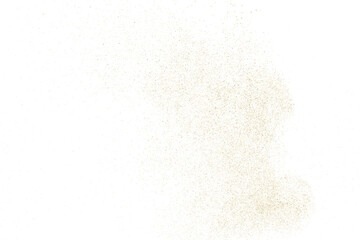 Gold texture pattern on transparent background. Old paper surface. Light golden confetti. Yellow Illustration backdrop. PNG design element.