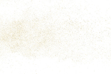 Gold texture pattern on transparent background. Old paper surface. Light golden confetti. Yellow Illustration backdrop. PNG design element.
