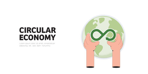 Circular Economy.The concept of future growth business and environment sustainable devellopment. Vector illustration.