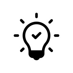 black bulb with checkmark like quick tip icon
