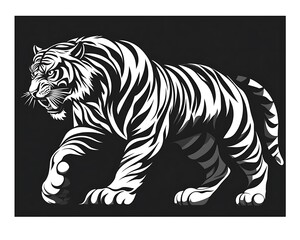 Fototapeta premium Tiger Graphic, Black & White