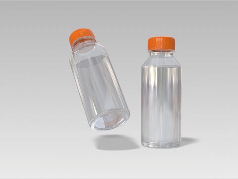 Bottles plastic cylindrical mockup