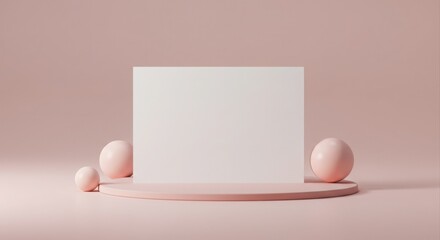 Stylish pink pedestal with blank space