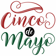 Elegant Cinco de Mayo Calligraphy Design, Festive Handwritten Lettering