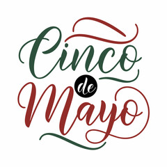 Elegant Cinco de Mayo Calligraphy Design, Festive Holiday Lettering