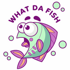 Cute Cartoon Fish Character Design, 