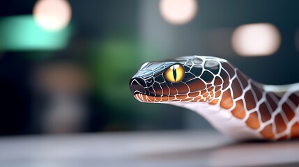Close up patterned snake