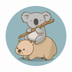 Fototapeta premium Cute Wombat Illustration: Digital Art for Wombat Lovers & Nature Enthusiasts