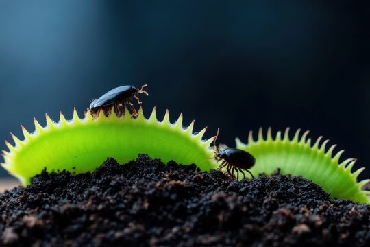 A captivating time lapse of a Venus flytrap skillfully capturing its struggling prey in nature's drama.