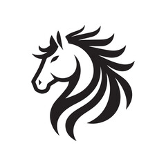 Silhouette of a horse head in vector style