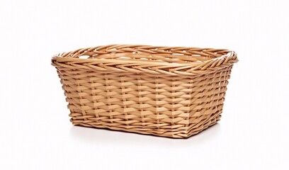 wicker basket isolated on white background