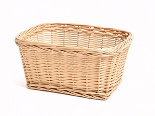 Fototapeta premium wicker basket isolated on white background