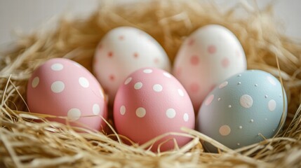 Happy Easter day with Colorful Easter eggs,Spring holiday,Happy easter eggs,festive clip art,Happy Easter greeting card, poster, banner template,april festive concept.