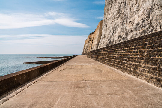 The British Channel coast in Peacehaven, East Sussex, England, UK