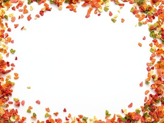 Obraz premium Confetti border frame framing element on white background