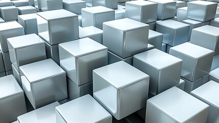 Obraz premium Metallic Grey Cubes Abstract Background