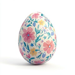 Decorative floral Easter egg against a plain backdrop