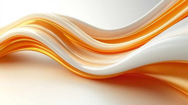 Abstract Orange and White Wave Background Swirling Fluid Design Dynamic Curves Elegant Flowing