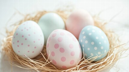 Happy Easter day with Colorful Easter eggs,Spring holiday,Happy easter eggs,festive clip art,Happy Easter greeting card, poster, banner template,april festive concept.