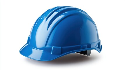 Bright Blue Hard Hat for Construction Workers in Industrial Safety Settings and Work Environments