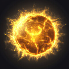 Fototapeta premium fiery sphere with fire