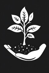 Hand holding seedling, nature concept