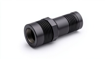 Black Metal Pipe Fitting Connector for Industrial and Plumbing Applications with Threaded Ends